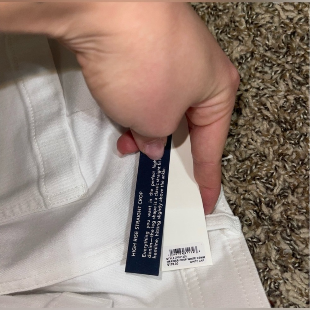 Vineyard Vines White High Rise Straight Crop Jeans – Size 26 – NWT - Picture 4 of 5